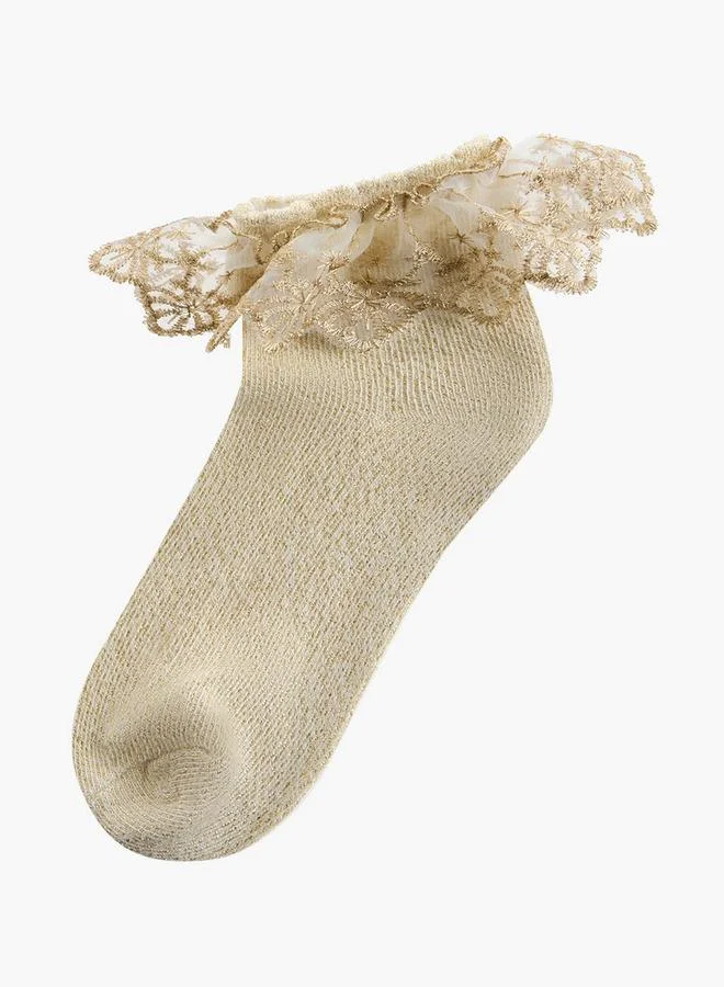 Flora Bella By Shoexpress Pack Of 2 Flora Bella Girls Socks Embroidered Frill Detail Ramadan Collections